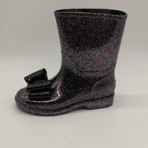 Jelly Beans | Shoes | Jelly Beans Girls Rain Boots Purple Black Glitter  Pull On Midcalf 1 New | Poshmark